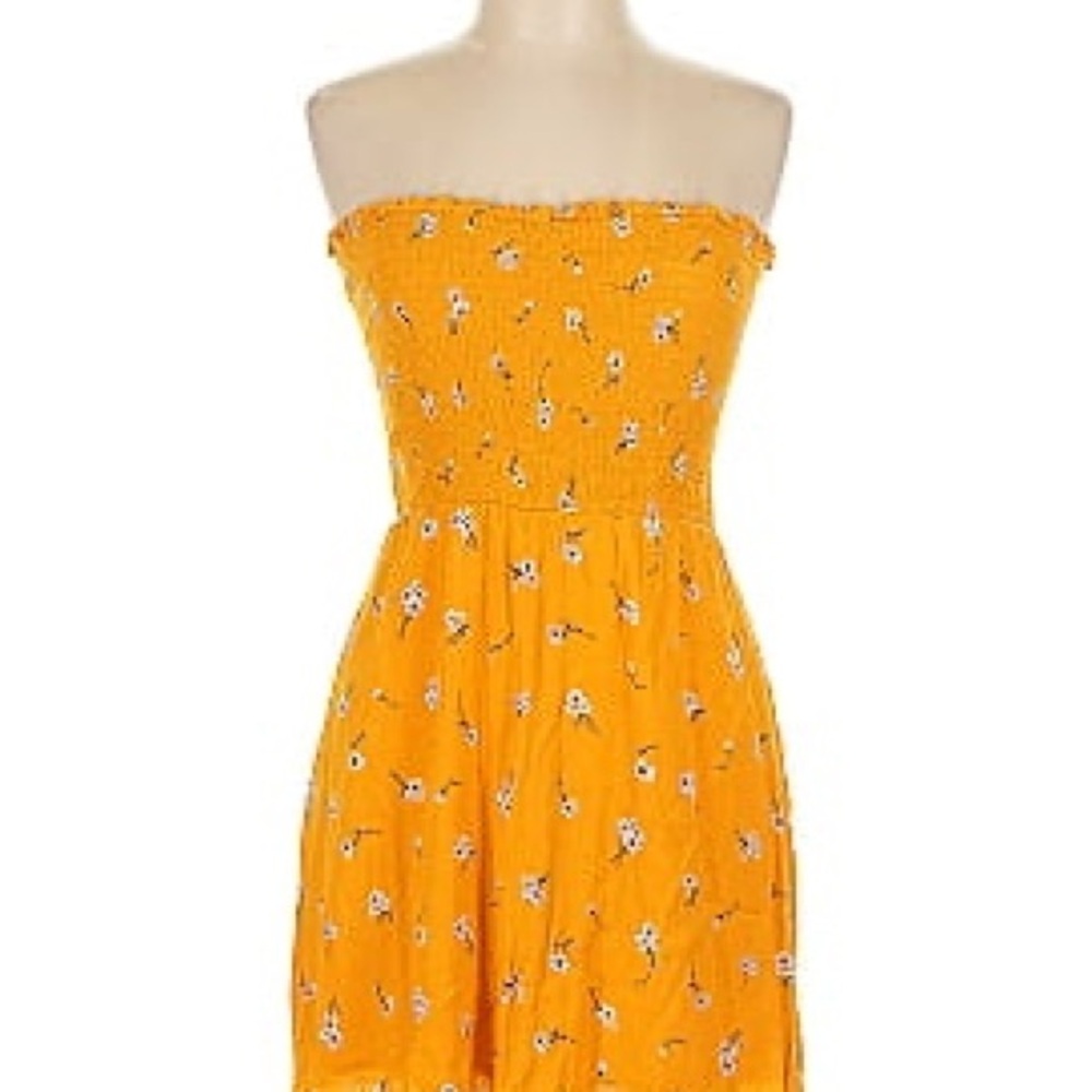 Gypsies & Moondust Yellow Smocked Strapless Sundress Women’s XS - Picture 2 of 13